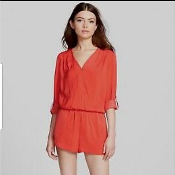 Trouve red surplice romper - Picture 3 of 7